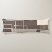 Geometrische vierkantjes - Chocolade en Cream Lichaamskussen (Achterkant)