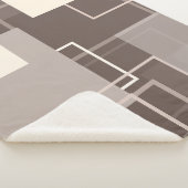 Geometrische vierkantjes - Chocolade en Cream Sherpa Deken (3/4)