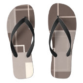 Geometrische vierkantjes - Chocolade en Cream Teenslippers (Voetbed)