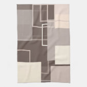 Geometrische vierkantjes - Chocolade en Cream Theedoek (Verticaal)