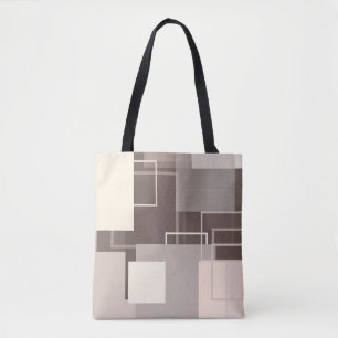 Geometrische vierkantjes - Chocolade en Cream Tote Bag