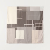 Geometrische vierkantjes - Chocolade en Cream Wandkleed (Voorkant)