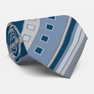 Geometrische vierkantjes en strips, marineblauw, g stropdas