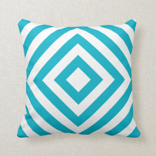 Geometrische vierkantjes Patroon #1A Blauwgroen Bl Kussen