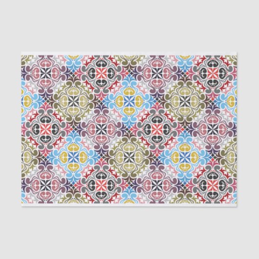 Geometrische vierkantsPatroonloskoppeling Tissuepapier (Voorkant)