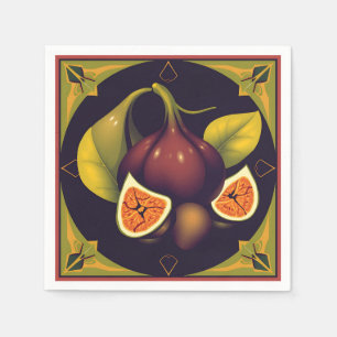 Geometrische Vijg Fruit met Strakke en Moderne Vor Servet