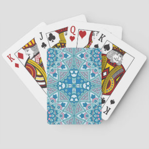 Geometrische Vintage Boho Paisley Botanisch Pokerkaarten