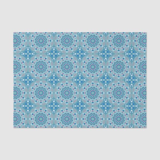 Geometrische Vintage Boho Paisley Botanisch Tissuepapier (Voorkant)