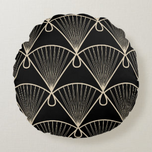 Geometrische Vintage: gestileerd naadloos Ornament Rond Kussen