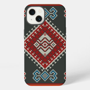 Geometrische vintage klassieke mode-trendy kleurri iPhone 13 hoesje