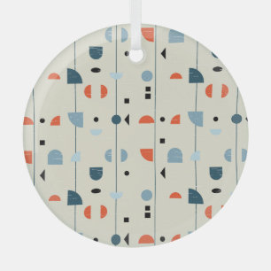 Geometrische vintage: midden-eeuws naadloos patroo glas ornament