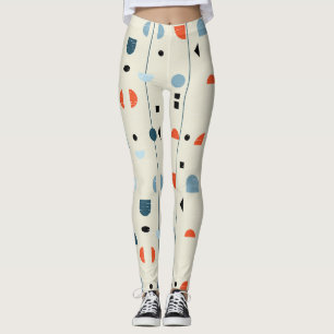 Geometrische vintage: midden-eeuws naadloos patroo leggings
