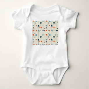 Geometrische vintage: midden-eeuws naadloos patroo romper