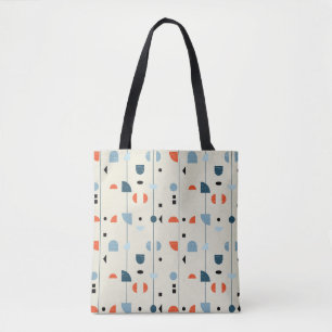 Geometrische vintage: midden-eeuws naadloos patroo tote bag