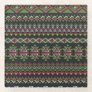 Geometrische vintage: naadloze patroonset. glazen onderzetter