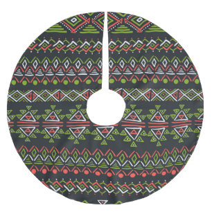 Geometrische vintage: naadloze patroonset. kerstboom rok