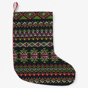 Geometrische vintage: naadloze patroonset. kleine kerstsok