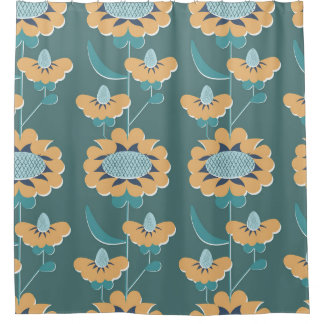 Geometrische Vintage: Textiel nautisch motief Douchegordijn
