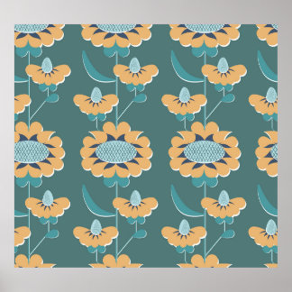 Geometrische Vintage: Textiel nautisch motief Poster