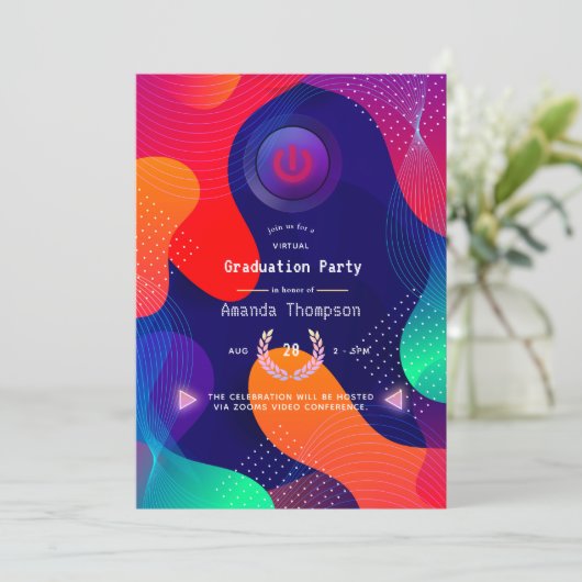 Geometrische virtuele graduatiepartij kaart (Staand voorkant)