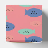 Geometrische visblauwe vangerbox bedankdoosjes (Bovenkant)