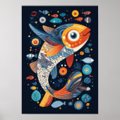 Geometrische visillustratie poster (Voorkant)