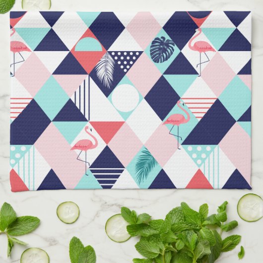 Geometrische vlammen theedoek (Gevouwen)