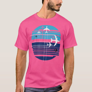 Geometrische vliegtuigen voor het oversteken van d t-shirt