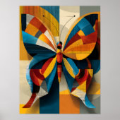 Geometrische Vlinder Muurkunst Poster (Voorkant)