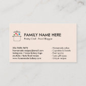 Geometrische voeding met kookpot in keto visitekaartje (Achterkant)