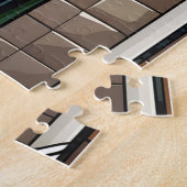 Geometrische voedselraster Gebrandschilderde illus Legpuzzel (Zijkant)