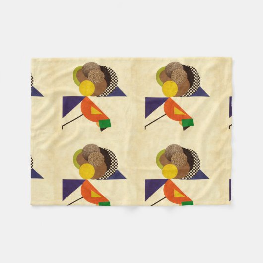 Geometrische vogel fleece deken (Voorkant (Horizontaal))