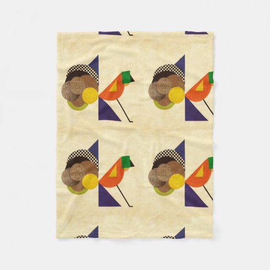 Geometrische vogel fleece deken (Voorkant)