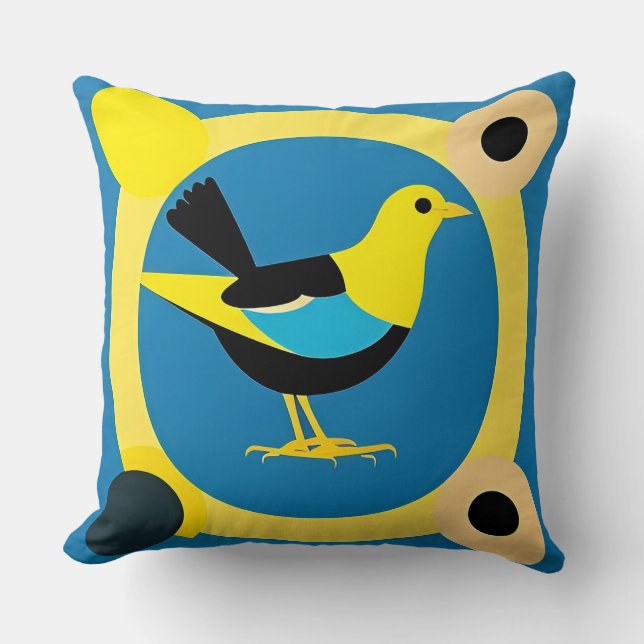 Geometrische Vogel Moderne Abstracte Decoratie Kussen (Voorkant)