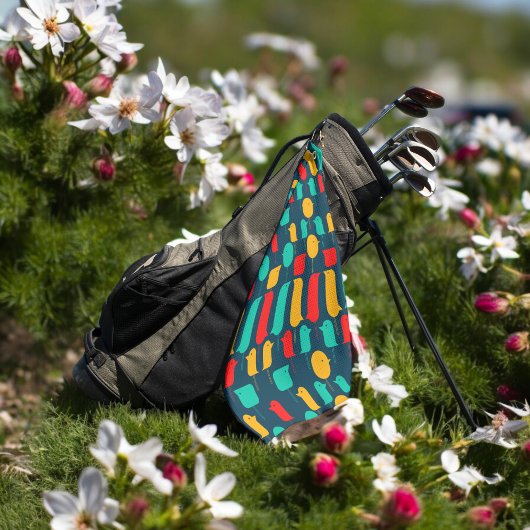 Geometrische vogels golfhanddoek