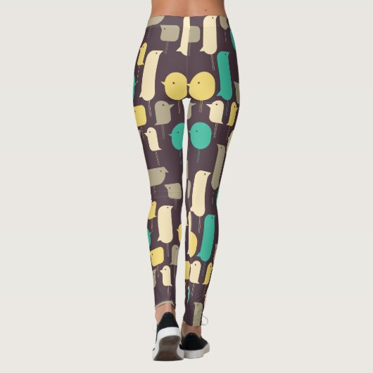 Geometrische vogels leggings (Achterkant)
