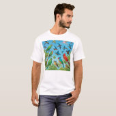 Geometrische vogels - Vrijheid in Flight Art T-shirt (Voorkant volledig)