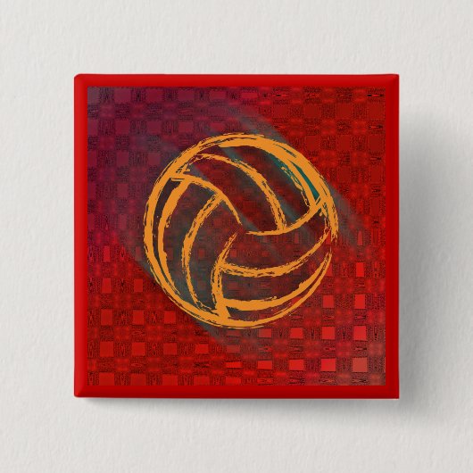 Geometrische volleybalButton Vierkante Button 5,1 Cm (Voorkant)