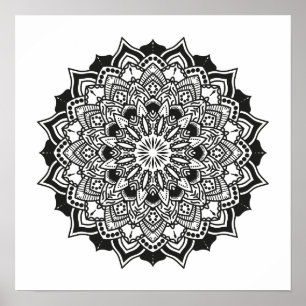 Geometrische volwassenenkleuring Mandala Poster