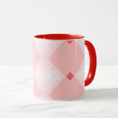 Geometrische vorm, achtergrond, roze rood mok (Voorkant rechts)