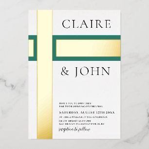 Geometrische vorm bruiloft folie uitnodiging