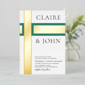 Geometrische vorm bruiloft folie uitnodiging (Staand Voorkant)