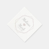 Geometrische vorm en hart monogram servetten (Hoek)