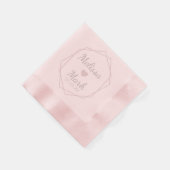 Geometrische vorm en hartmonogram roze servetten (Hoek)