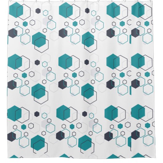 Geometrische vorm met zeshoek Douchegordijn (Voorkant)