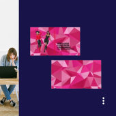 Geometrische vorm Moderne Roze Couturier Visitekaartje