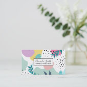 Geometrische vorm van pasta's tropisch bladpatroon visitekaartje (Staand voorkant)