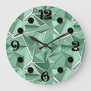 Geometrische vormen abstract groen patroon grote klok