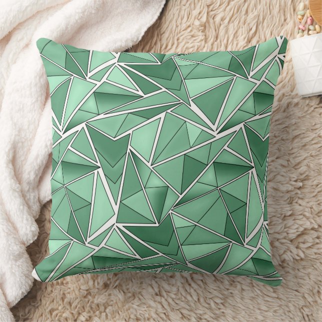 Geometrische vormen abstract groen patroon  kussen (Deken)
