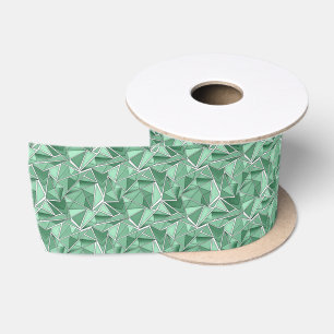 Geometrische vormen abstract groen patroon satijnen lint